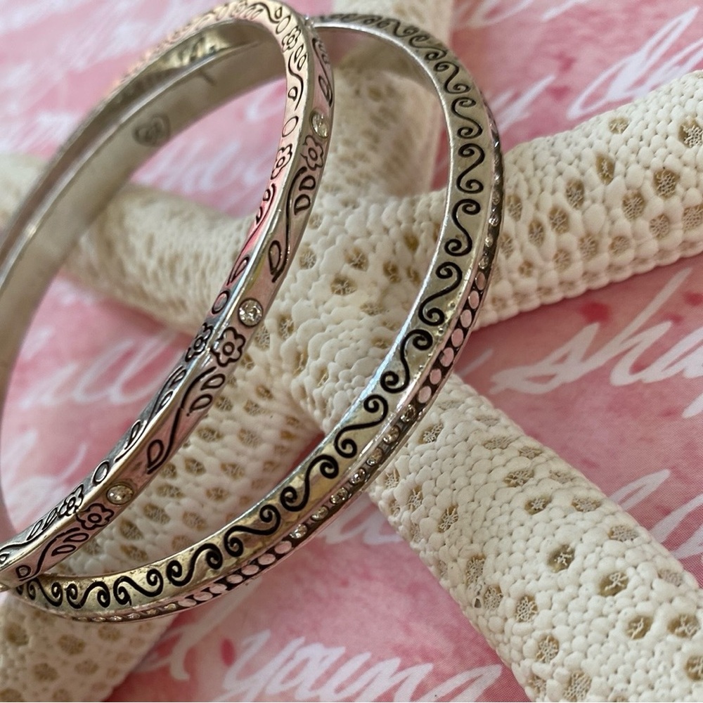 Brighton Silver Rhinestone Bangle Set - image 5